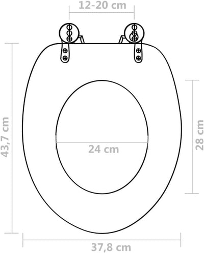HOMIUSE 43,7x37,8 cm Toilettensitz MDF Steine Toilettendeckel Wc Sitz Klobrille Wc Deckel Toilettenb