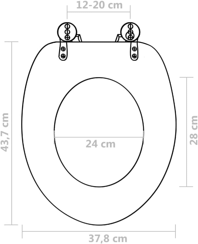 HOMIUSE 43,7x37,8 cm Toilettensitz MDF Steine Toilettendeckel Wc Sitz Klobrille Wc Deckel Toilettenb