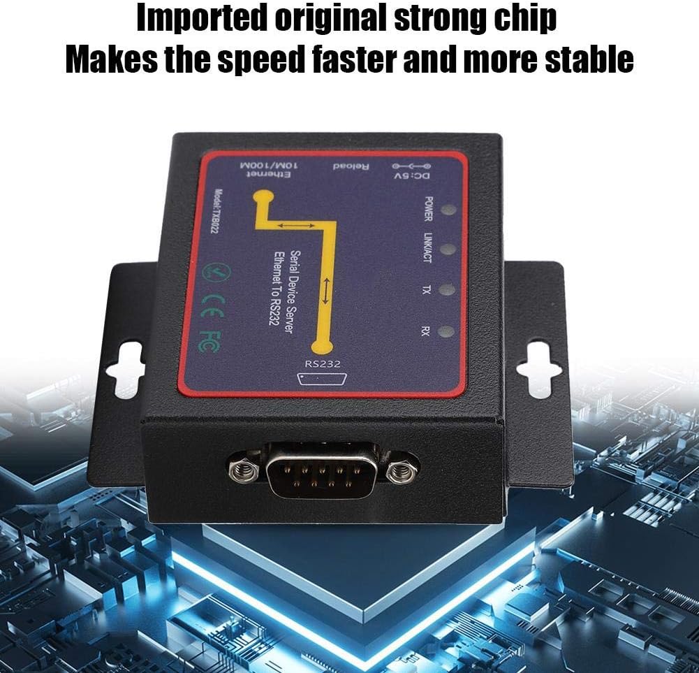 Tangxi Einfacher serieller RJ45-zu-RS232-Server, 1 Port RS-232/485/422-Seriell-zu-/IP-Ethernet-Konve