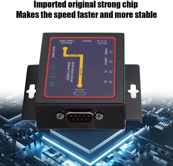 Tangxi Einfacher serieller RJ45-zu-RS232-Server, 1 Port RS-232/485/422-Seriell-zu-/IP-Ethernet-Konve