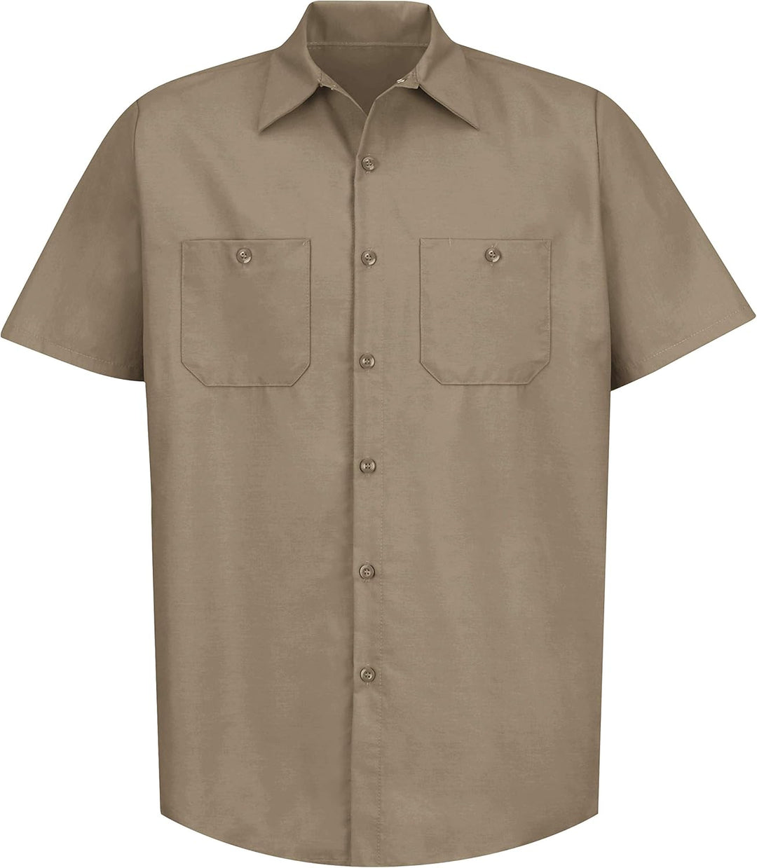 Red Kap Industrielles Arbeitshemd für Herren, Normale Passform, kurzärmelig XL Khaki, XL Khaki