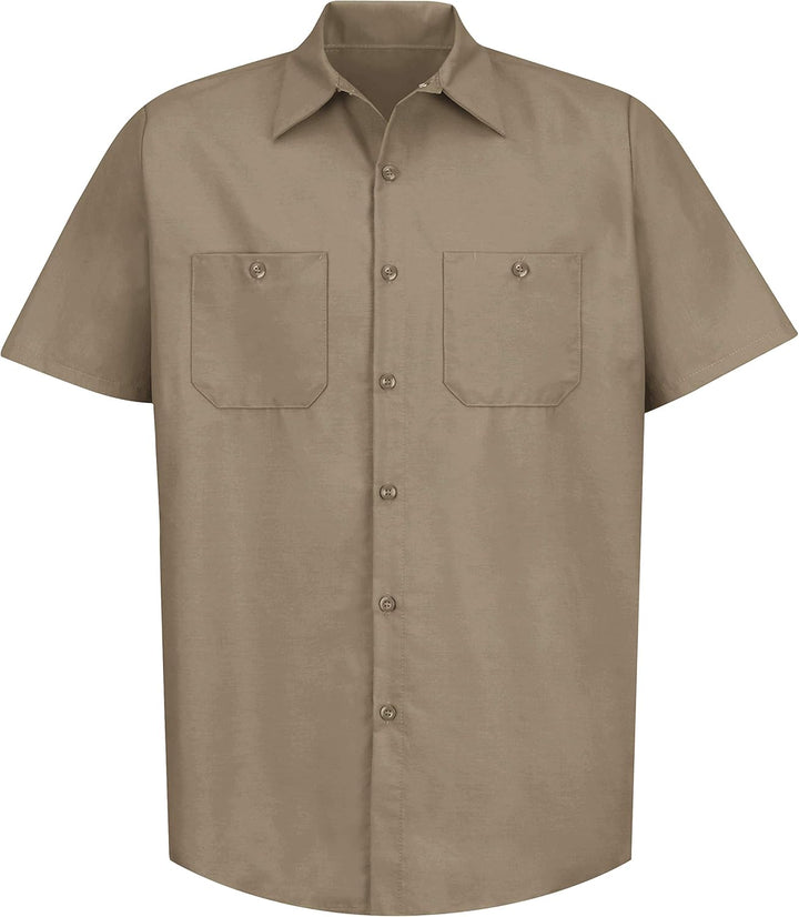 Red Kap Industrielles Arbeitshemd für Herren, Normale Passform, kurzärmelig XL Khaki, XL Khaki
