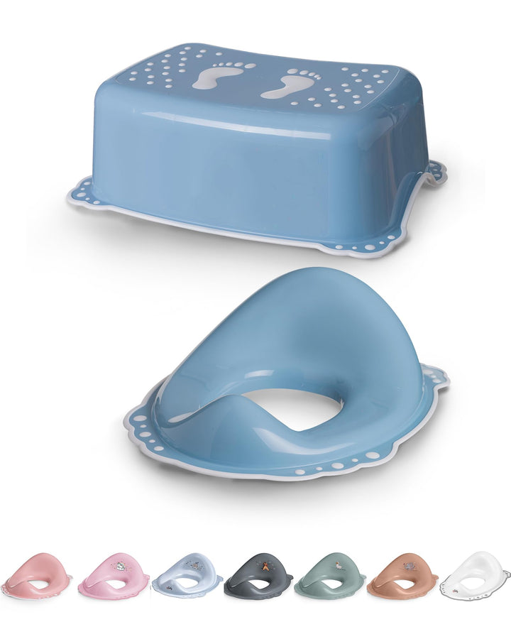 Toilettentrainer mit Treppe als Set blau - Toilettensitz Kinder und Tritthocker Kinder - Toilettensi