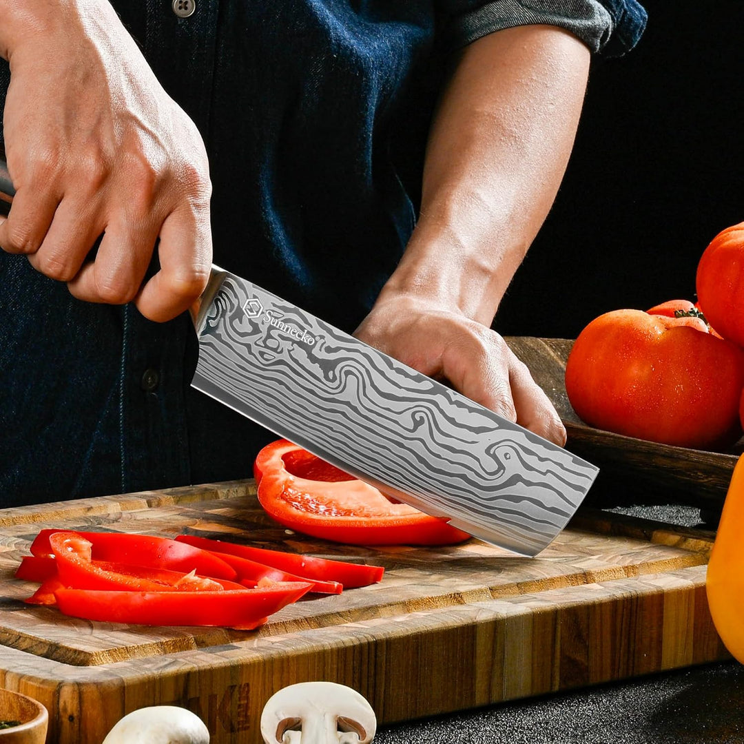 Sunnecko 18cm Küchenbeil Messer Küchenmesser - Klein Hackmesser Hackbeil Küchenmesser Kochmesser Pro