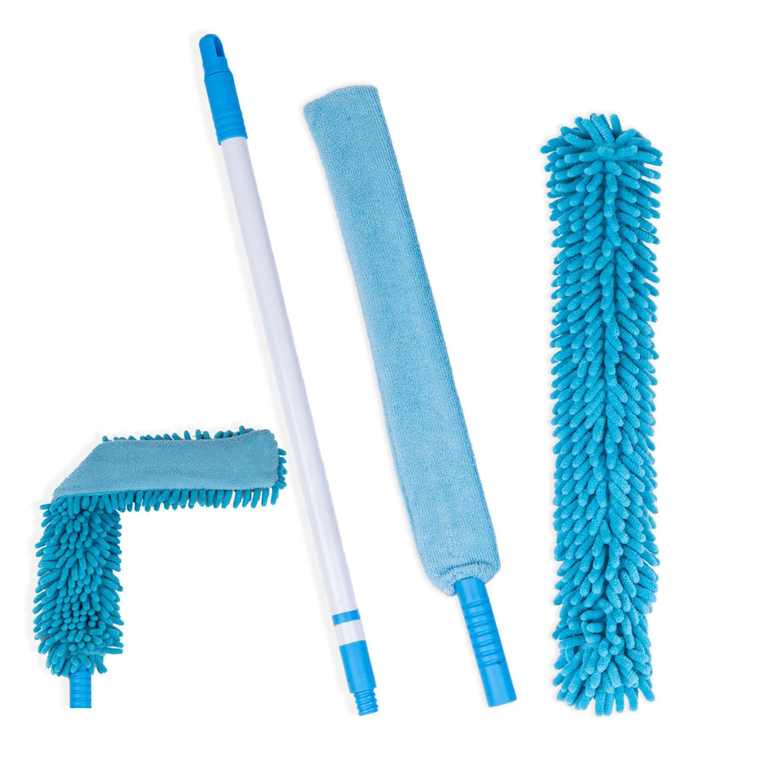 Teleskop-Staubwedel, Premium Staubwedel Lang ausziehbar bis 140 cm, extrem biegsam, Duster, Staubwis