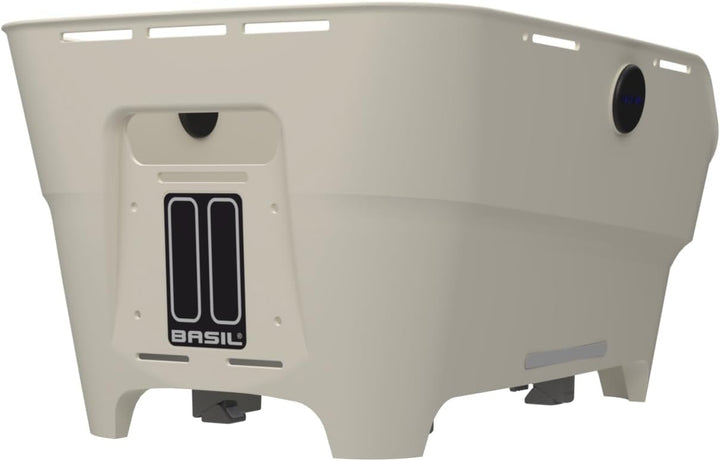 Basil Cento Neo WSL Fahrradkorb Hinten – 21L – aus Recyceltem Kunststoff – Reflektierend – 46.9x23.7