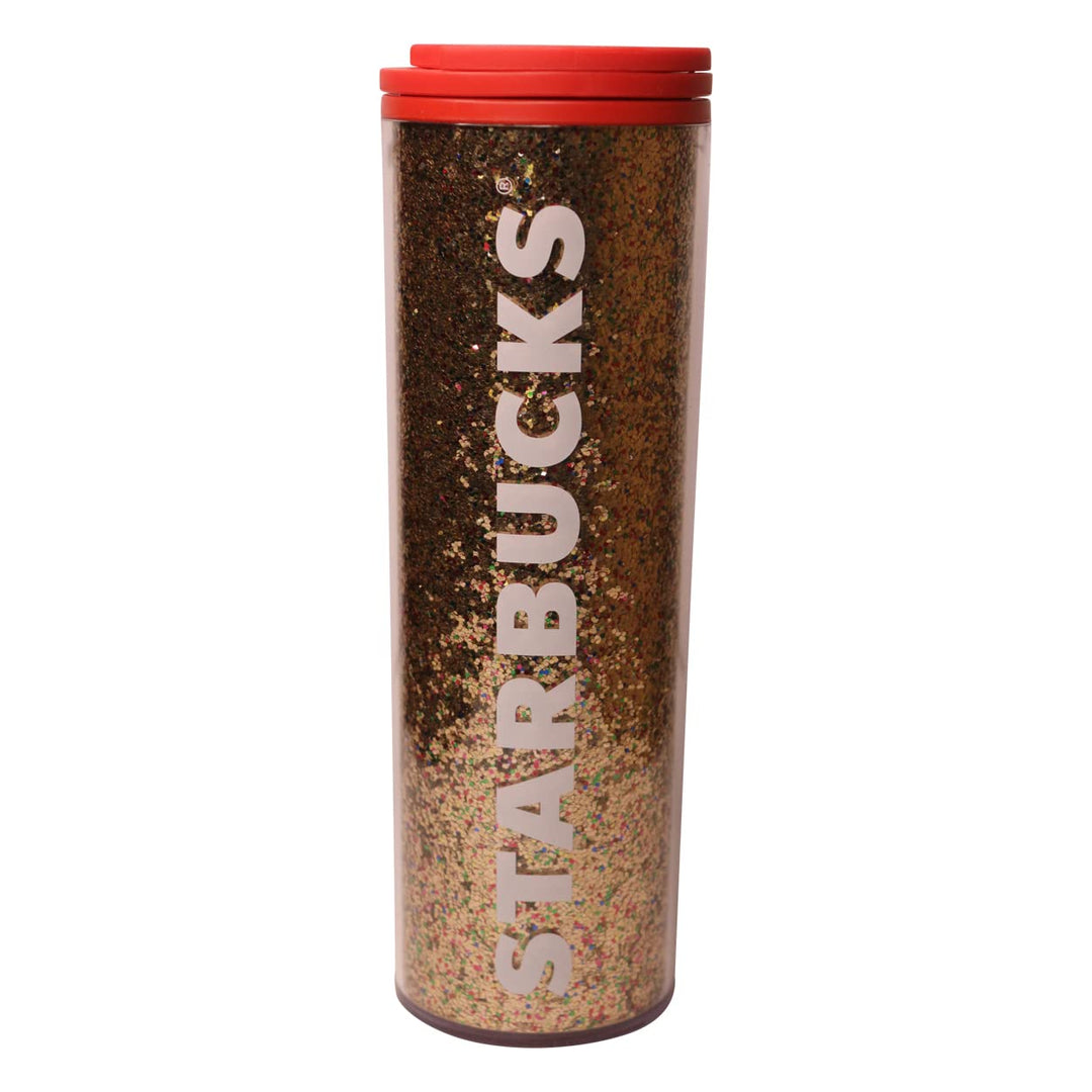 STARBUCKS Coffee Tumbler Gold Glitter Edition Kaffee Becher wiederverwendbar