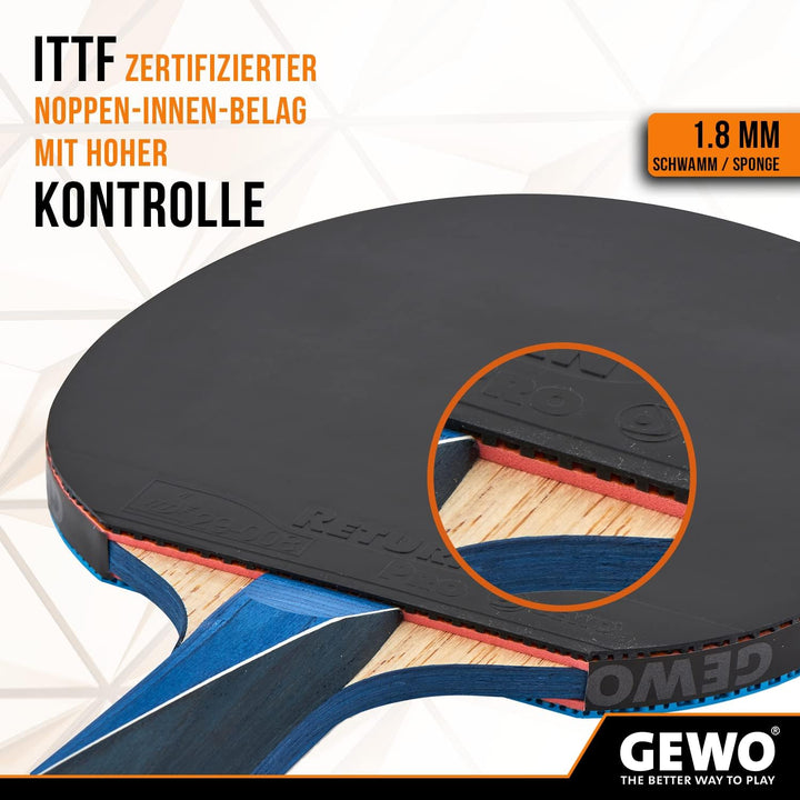GEWO PS Blast Carbon Tischtennisschläger - ITTF genehmigter Profi-Tischtennisschläger, Carbon-Schläg