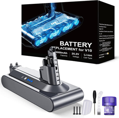 6000mAh Ersatzakku für Dyson V10 Animal V10 Absolute V10 Motörhead V10 Tier V10 Fluffy V10 Motorhead