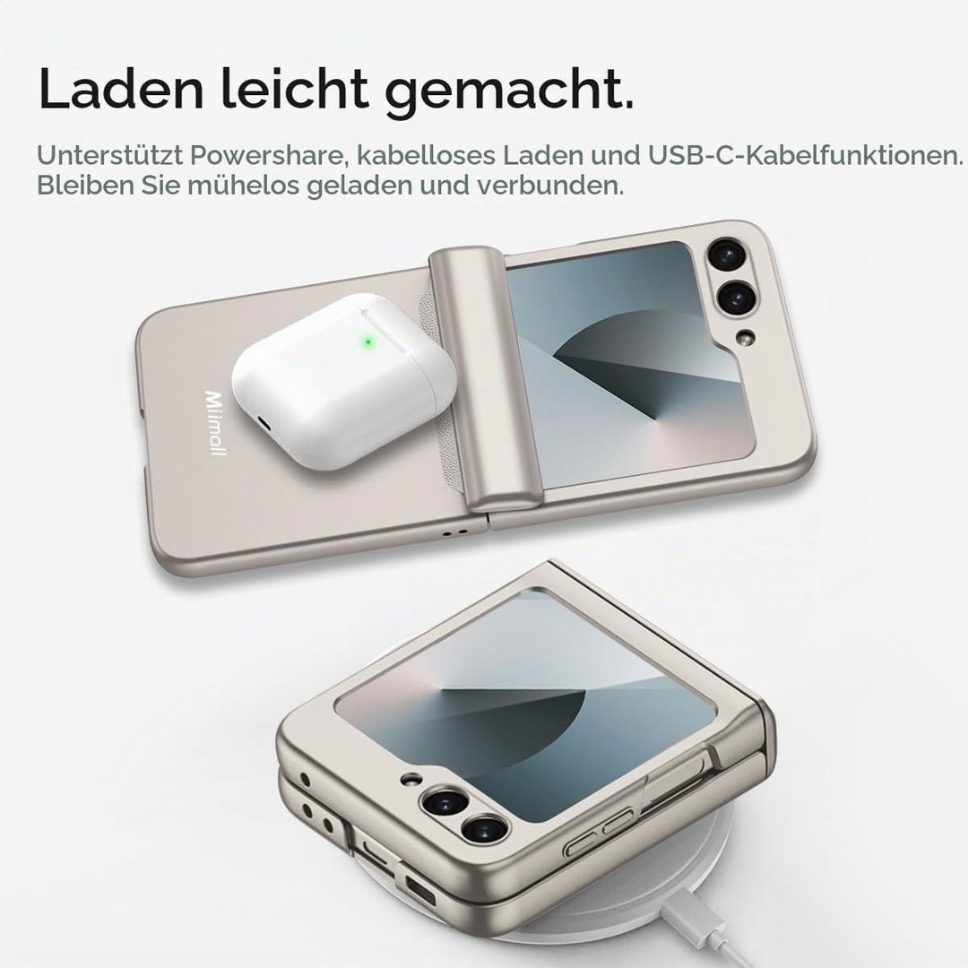 Miimall Kompatibel mit Samsung Galaxy Z Flip 6/Flip7 FE Hülle mit Scharnierschutz Magnetischer [Exte
