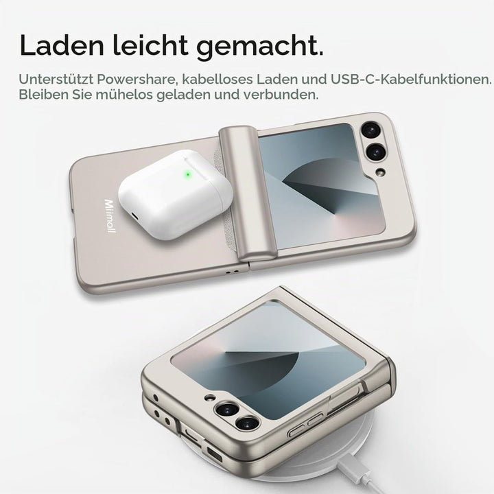 Miimall Kompatibel mit Samsung Galaxy Z Flip 6/Flip7 FE Hülle mit Scharnierschutz Magnetischer [Exte