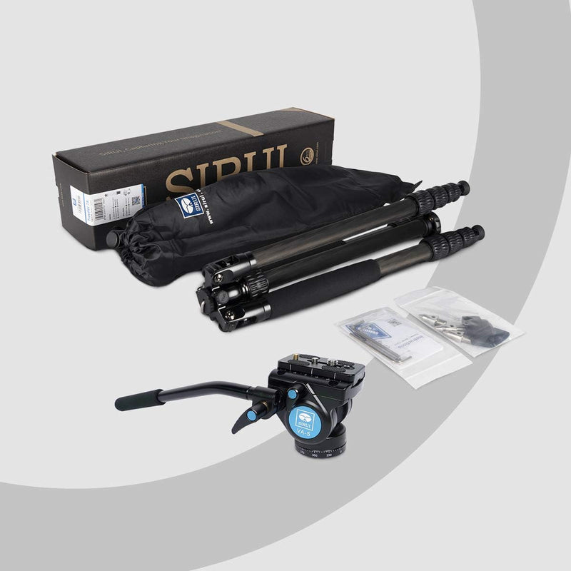 SIRUI Profi Traveler VC Video-Stativ, 159 cm, Carbon, Reise-Video-Stativ mit Videoneiger, Tragkraft