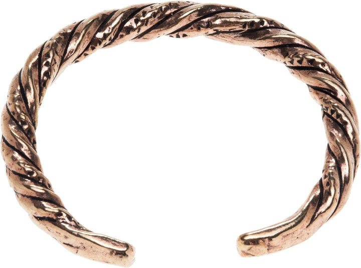 Windalf Wikinger Bronze Armreif FRAYA Ø 6.6 cm Skandinavischer Armschmuck Gekordelt Cosplay Bronzesc