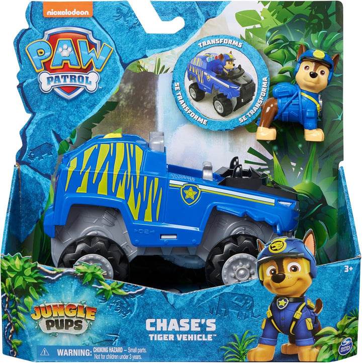 PAW Patrol Jungle Pups - Tiger-Fahrzeug mit Chase-Figur (Basis Fahrzeug), Spielzeug für Kinder ab 3