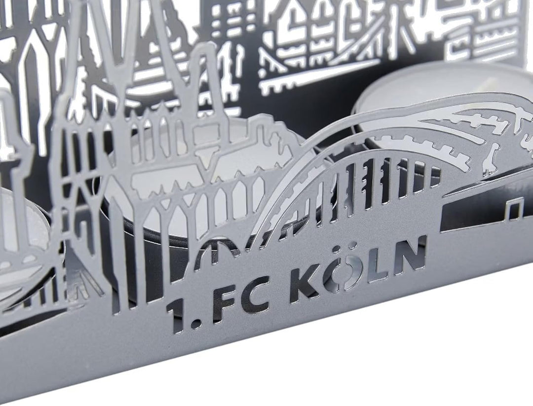 1. FC Köln Teelichthalter - Multicolored, Metall, Stimmungsvoller Kerzenhalter für drinnen, Occasion