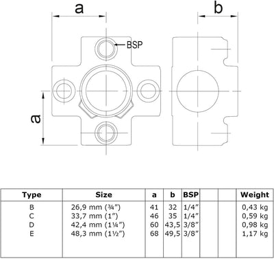 Rohrverbinder Typ 26 4-Richtungs-Kreuzstück Ø 48,3 mm