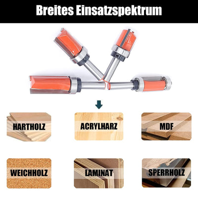 AKYLIN Bündigfräser 8 mm Schaft，4 Stück Bündigfräser Kugellager，Kanten Kopierfräser mit Kugellager B