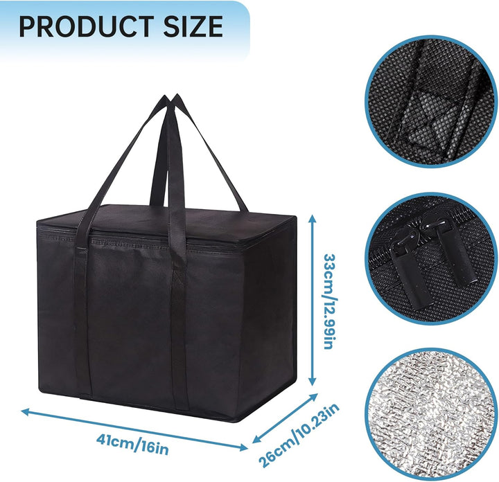 2 Stück kühltasche 40L + kühlakkus (10 Stück),Faltbare kühltasche gross (41x26x33cm),thermotasche,Co