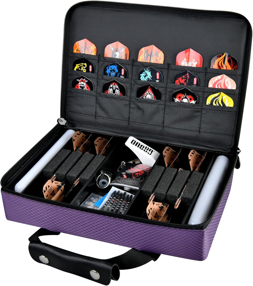 ONE80 Dart Master Dart Box Dart Case Dartbox Dartkoffer Moderne Farben ausreichend Platz für 6 Darts