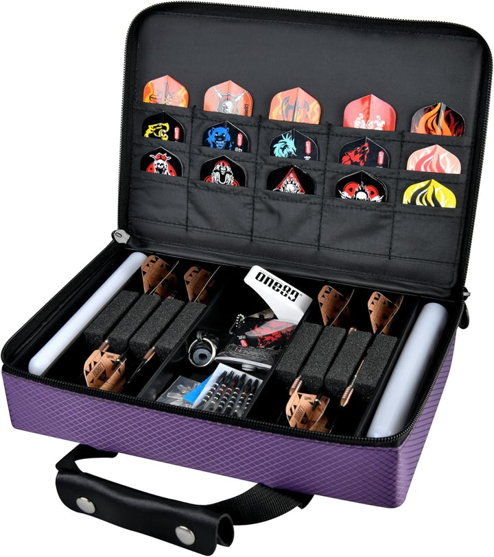 ONE80 Dart Master Dart Box Dart Case Dartbox Dartkoffer Moderne Farben ausreichend Platz für 6 Darts