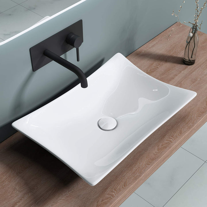 Sogood Brüssel910 Aufsatzwaschbecken, Keramik, weiss inkl. Nano-Versiegelung