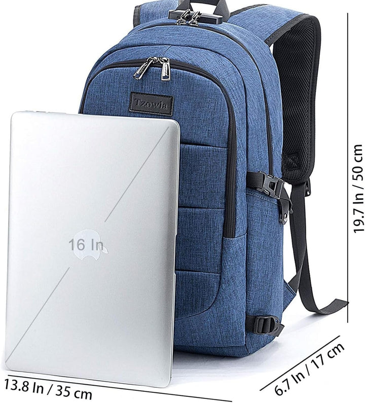 Tzowla Laptop Rucksack Herren und Damen, Reiserucksack Wasserdicht Anti-Diebstahl mit USB-Ladeanschl