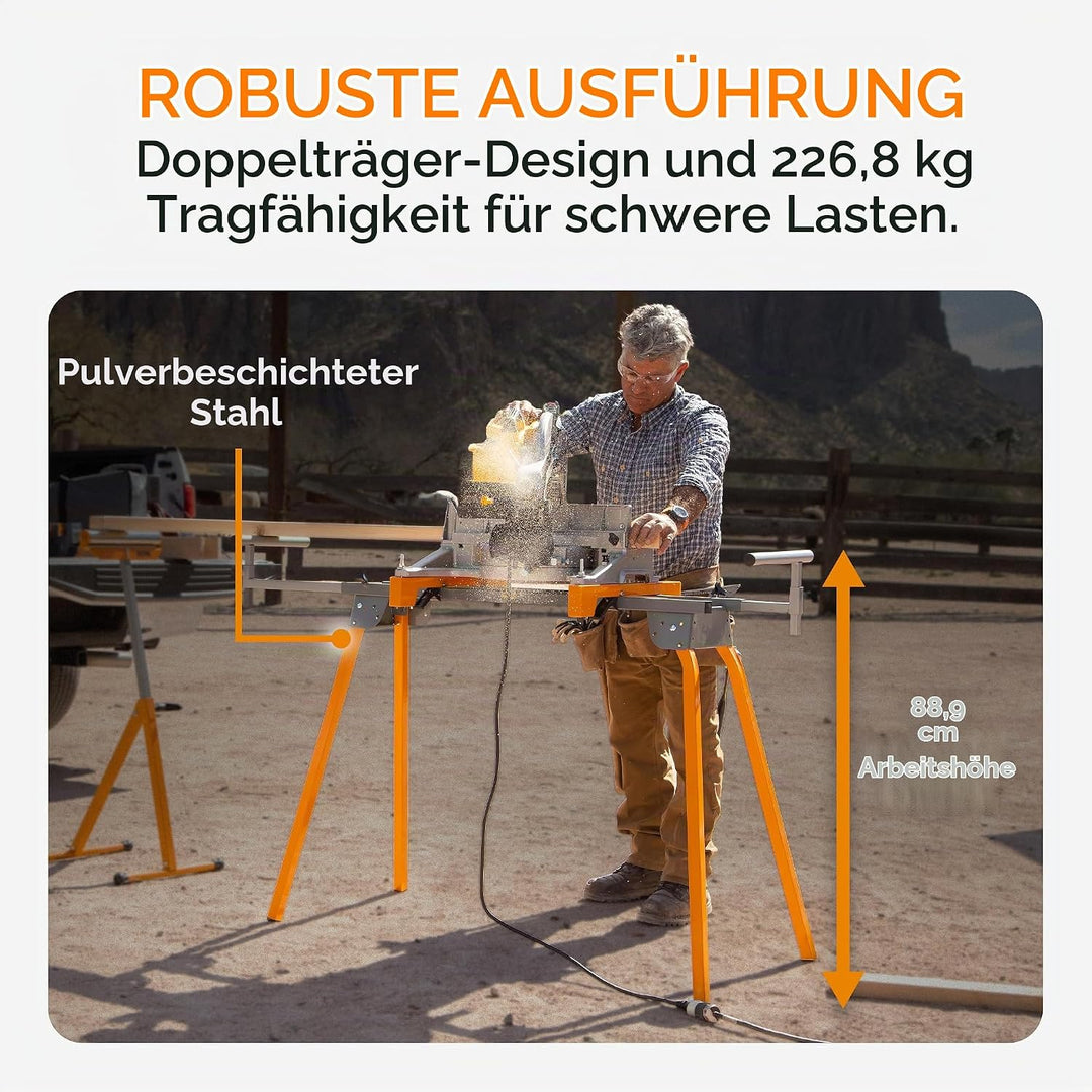 BORA Portamate PM‑4000 Gehrungssägenständer – Klappbarer &amp; Tragbarer Universal‑Kappsägenständer, Sch