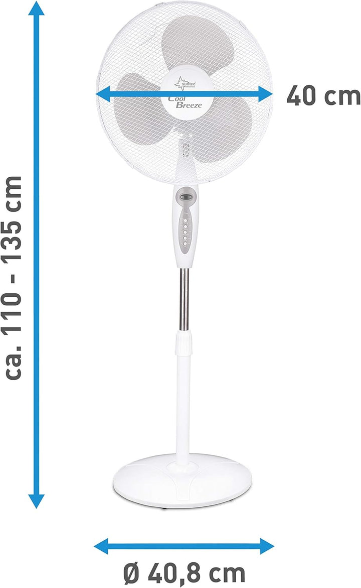 SUNTEC Ventilator mit Fernbedienung, Timer | Stand Standventilator CoolBreeze 4000 | Leise 40 cm Dur