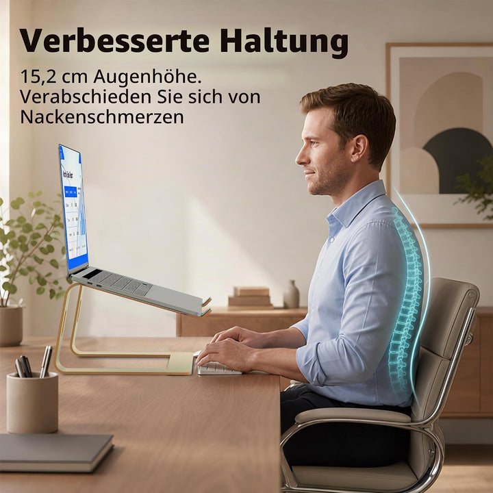 Orionstar Laptop Ständer, Ergonomischer Laptop Stand für Schreibtisch, Aluminium Laptop Halterung mi