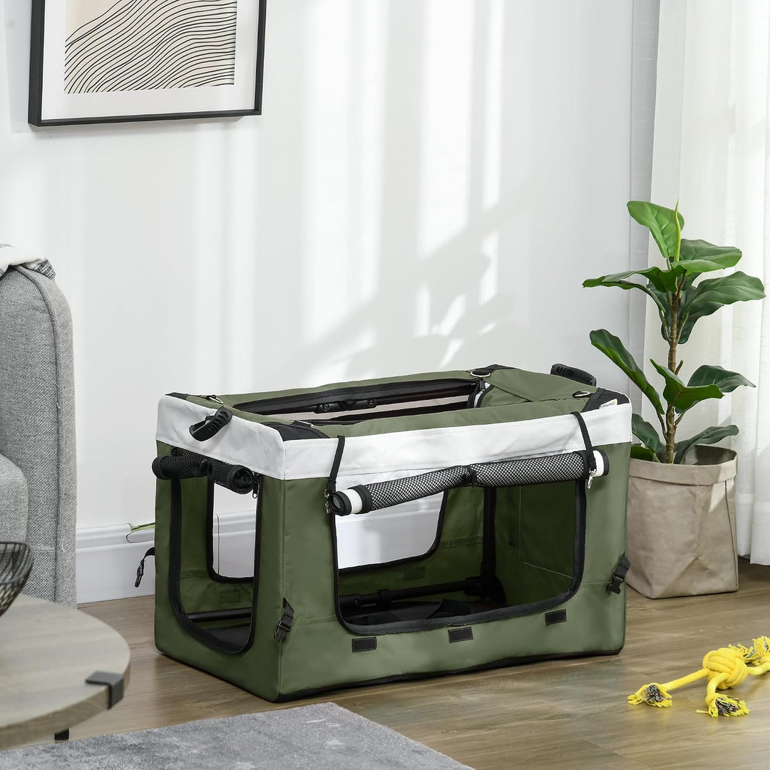 PawHut 2 in 1 Hundewagen Hundebuggy klappbar für Hunde &amp; Katzen bis 10 kg Katzenbuggy mit Kissen Net