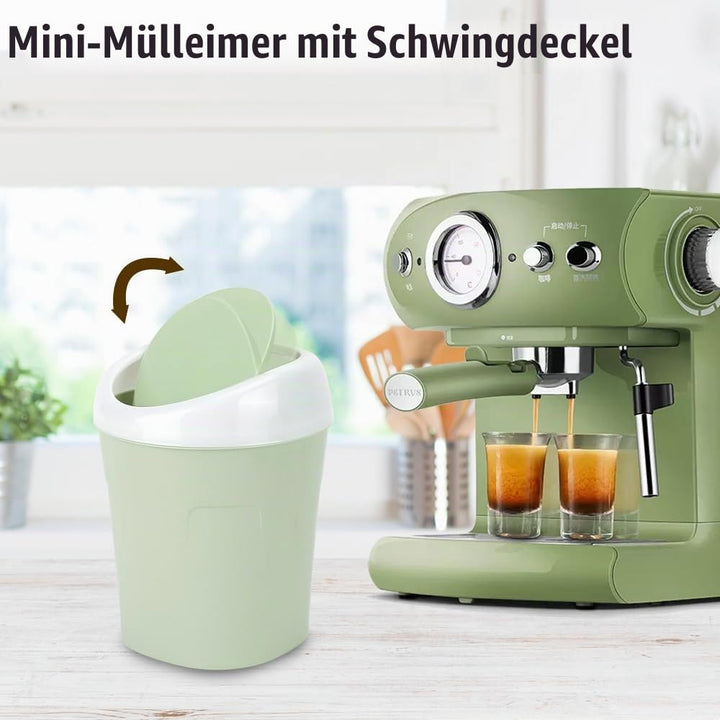 6 Stücke Mini Mülleimer, QLFJ-FurDec Tischmülleimer mit Schwingdeckel mit 12 Rollen Müllsäcke, Kompa