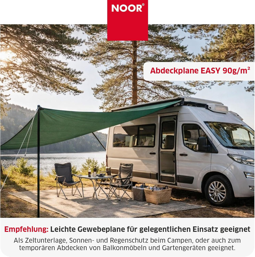 NOOR Abdeckplane Easy 90g/m² I 600 x 800 cm I Allzweckplane für Schutz vor Witterung I Ideal geeigne