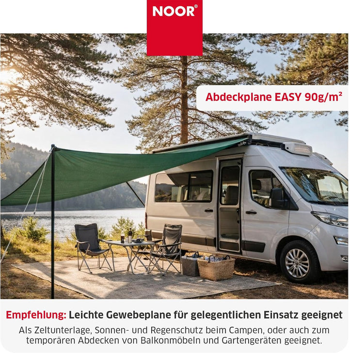 NOOR Abdeckplane Easy 90g/m² I 600 x 800 cm I Allzweckplane für Schutz vor Witterung I Ideal geeigne