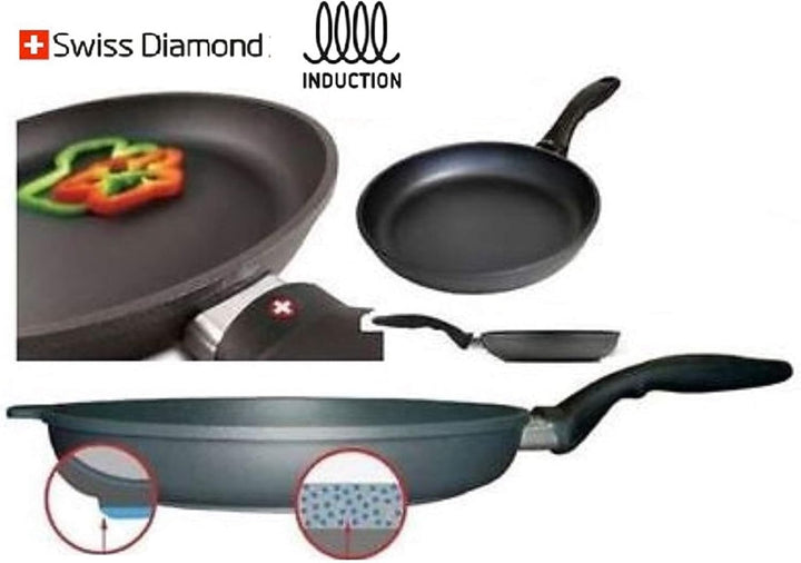 Swiss Diamond 607i Set mit 2 Pfannen, 24 cm und 28 cm, für Induktion, Antihaftbeschichtung, kein PFO
