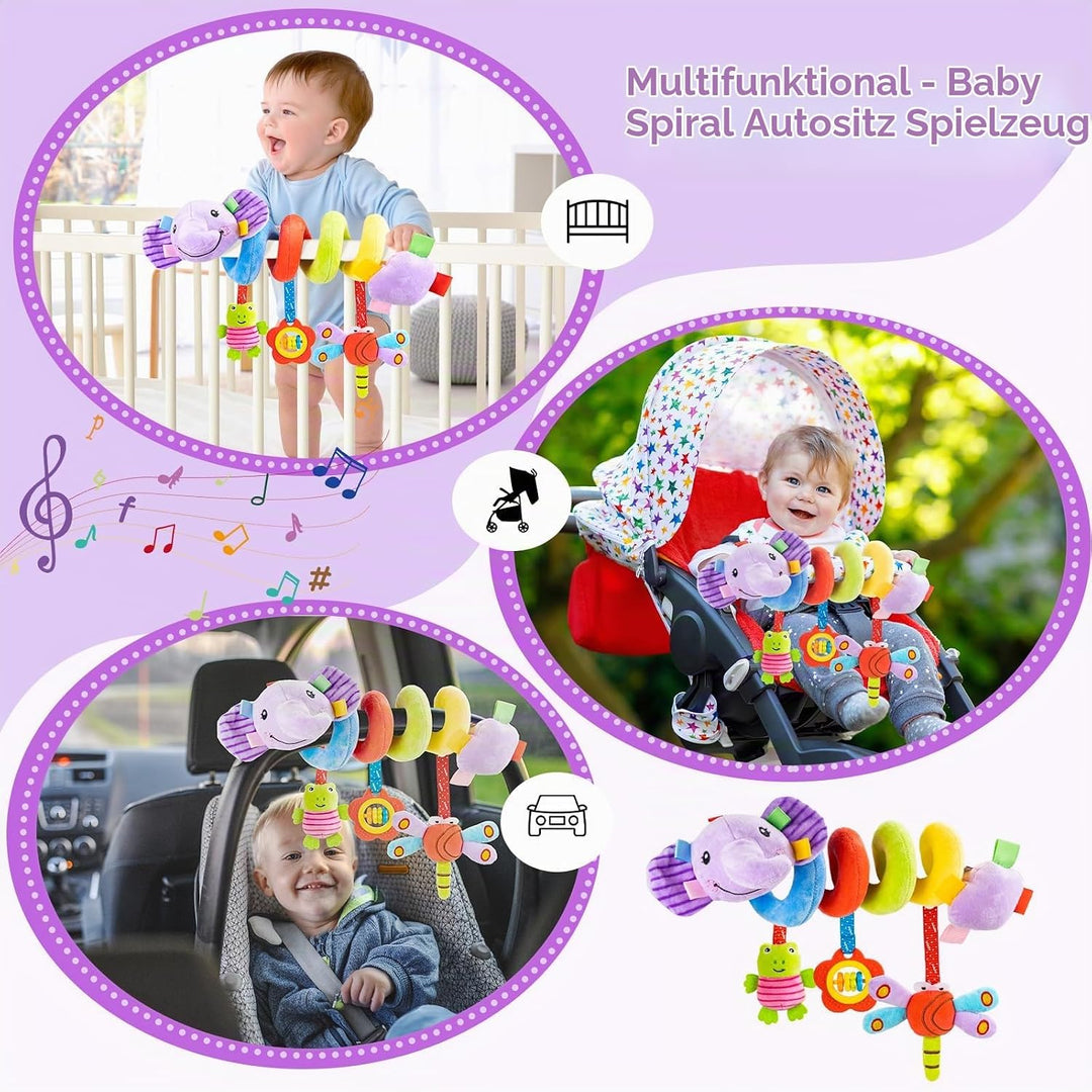 Kinderwagen Spielzeug, Baby Activity Spirale Spielzeug mit Rassel, Hängendes Spiral Plüsch Spielzeug
