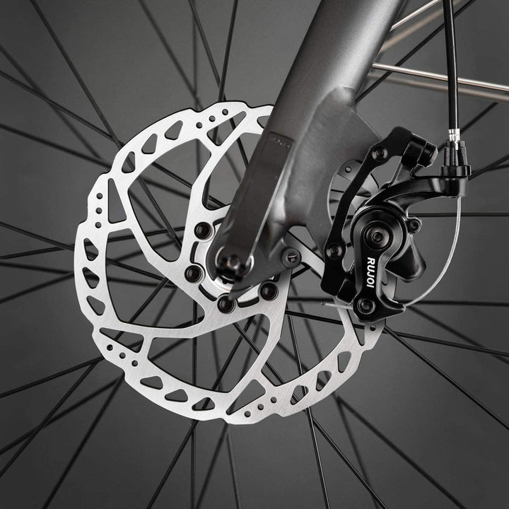 RUJOI Fahrrad-Scheibenbremsen-Kit, Aluminium-Vorder- und Hinterrad-Bremssattel, 160-mm-Rotor, werkze