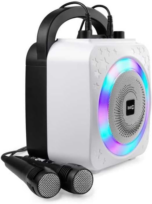 Rockjam 10-Watt-Wiederaufladbare Bluetooth-Karaoke-Maschine mit zwei Mikrofonen, Sprachauswirkungen