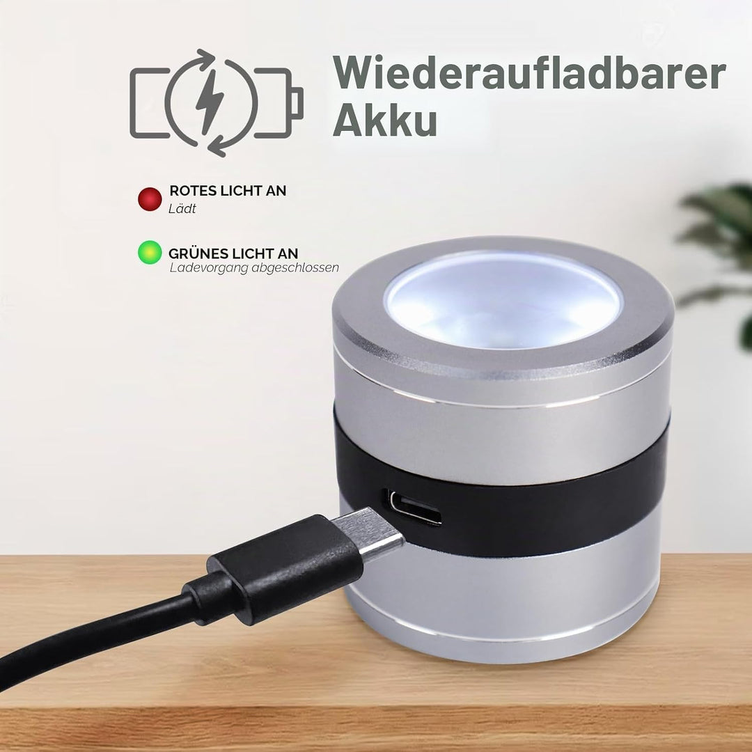 10x Juwelierlupe mit LED, UV-Licht, metrischer Skala, USB-LED-Anzeige. Ideal für Schmuck, Textil, Ed
