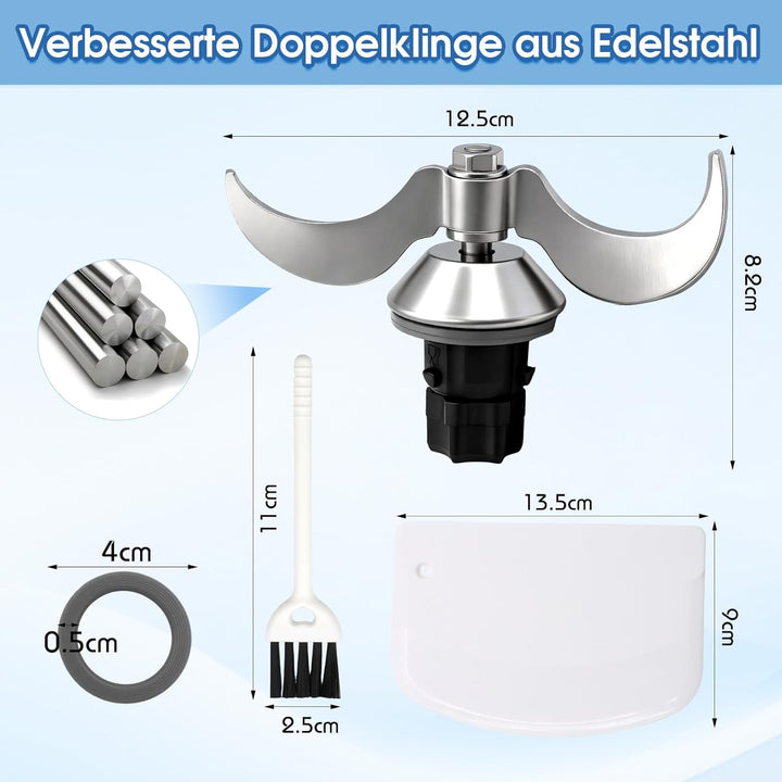 Teigmesser für Thermomix TM31,Edelstahl Knetmesser,Kein Teig-Rückstand und Schmutzkontamination,Zube