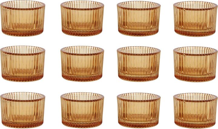 HofferRuffer Teelichthalter, 12 Stück, Glas-Teelichthalter für Abendessen, Hochzeit, Party, Weihnach