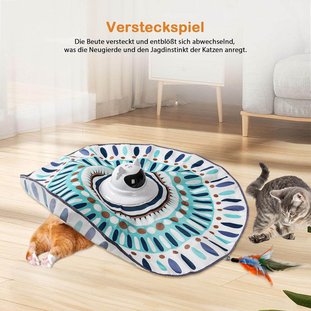 Interactive Cat Toy for Indoor Cats, Cat Toys with Moving Feathers & Chasing Butterfly, Rechargeable