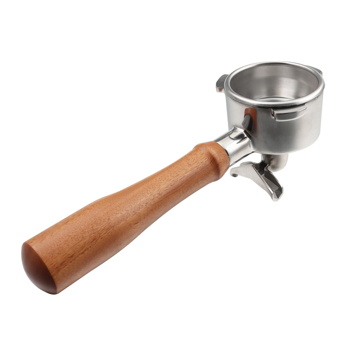 CAPFEI Siebträger 54mm Doppel Auslauf für Sage/Breville Barista BES 870/878/880 Filterkorb mit Walnu