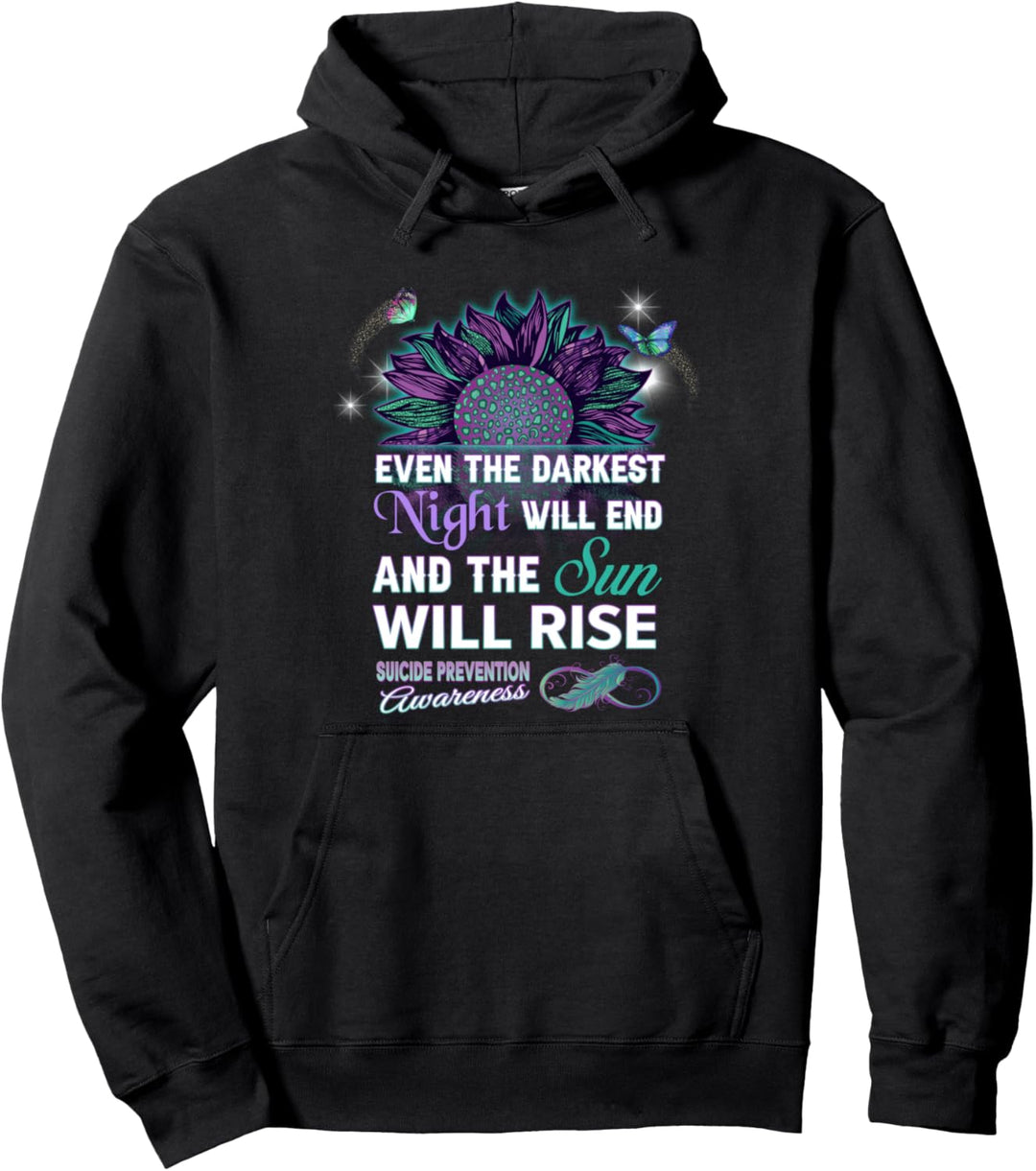 Suicide Prevention Awareness Ribbon Gift The Sun Will Rise Pullover Hoodie