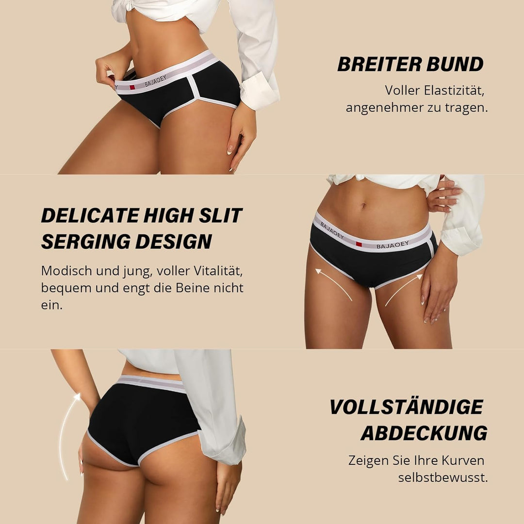 PHOLEEY Slip Unterhosen Damen Unterwäsche Feuchtigkeitsableitende Baumwolle Atmungsaktives Bikini Hö