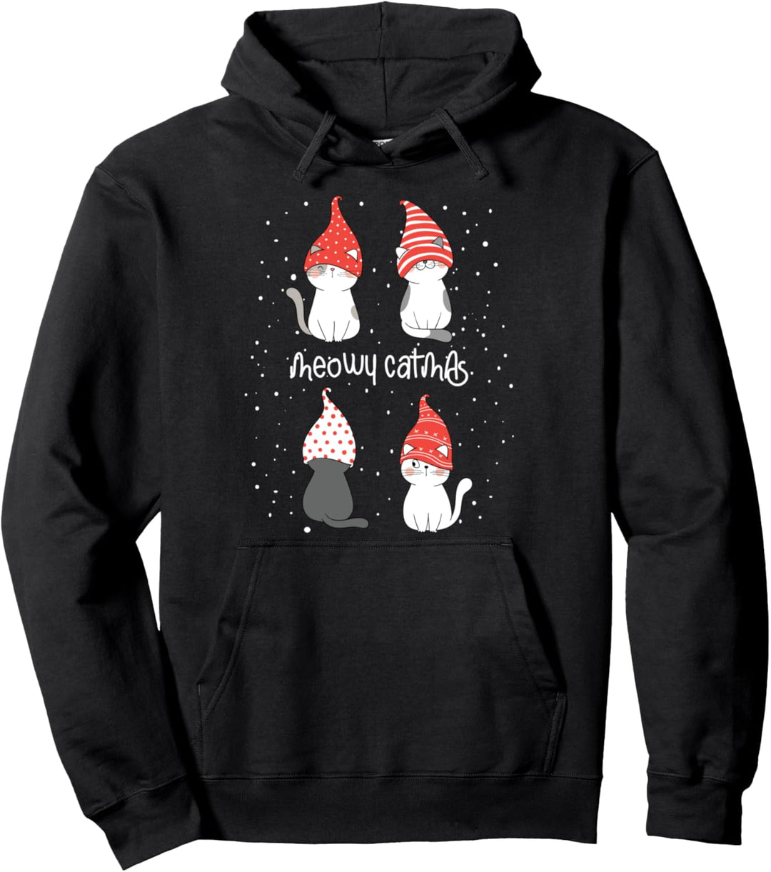 Katze Kätzchen Meowy Catmas Weichnachts Weihnachten Katzen Pullover Hoodie