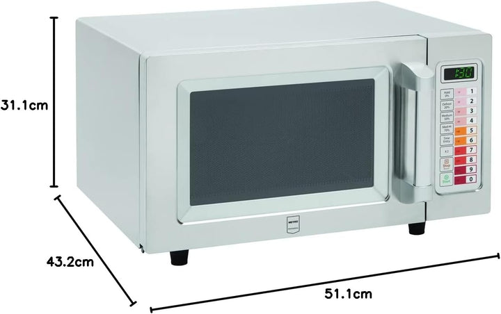 METRO Professional Mikrowelle GMW1125, Edelstahl, 51.1 x 43.2 x 31.1 cm, 25 L, 100 Programme, 60-Min
