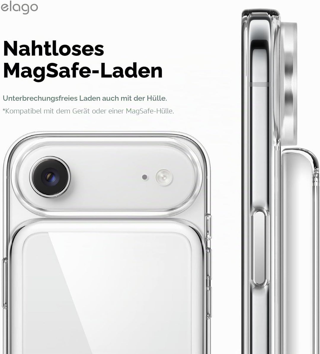 elago Hybrid Clear Case Kompatibel mit MagSafe Akku Pack für iPhone Air - PC + TPU Hybrid Technologi