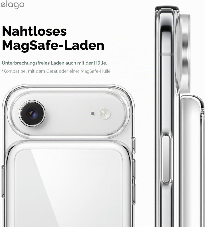 elago Hybrid Clear Case Kompatibel mit MagSafe Akku Pack für iPhone Air - PC + TPU Hybrid Technologi