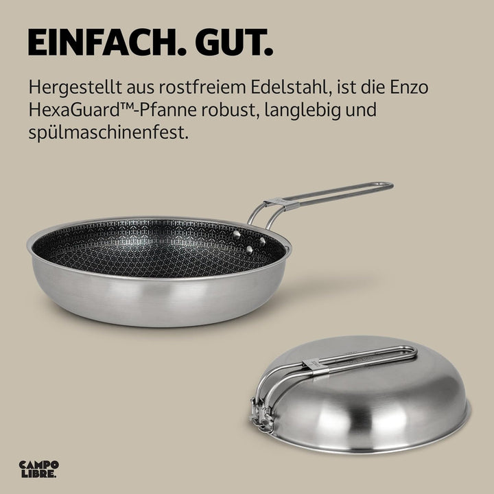 Campo Libre.® Enzo I Camping Kochgeschirr aus Edelstahl I kompaktes Campinggeschirr I Outdoor Kochge