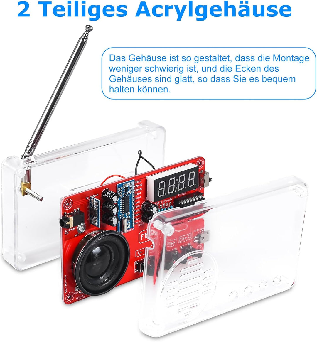 PEMENOL Löten Praxis Kit, DIY FM Radio Löt Bausatz mit USB Digital Display Elektronische Kits für St